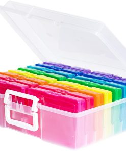 novelinks Photo Storage Boxes with Handle. Photo Organizers and Storage | 1Pack Color. Photo Albums 4x6 Pictures. Photo Cases. Classroom Organization. Index Card Box. Photo Card Holder. Seed Storage
