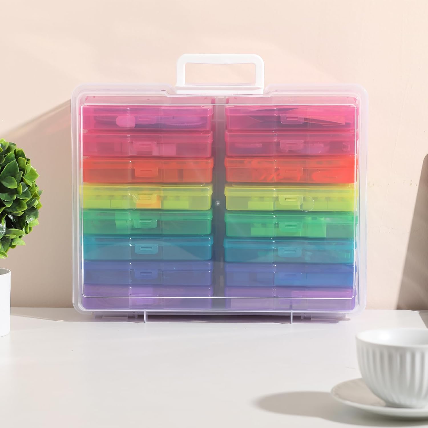 novelinks Photo Storage Boxes with Handle. Photo Organizers and Storage | 1Pack Color. Photo Albums 4x6 Pictures. Photo Cases. Classroom Organization. Index Card Box. Photo Card Holder. Seed Storage - Image 7